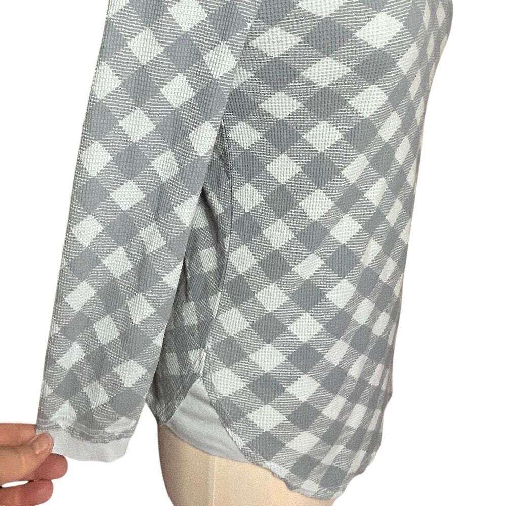 FREE PEOPLE x WE THE FREE Women’s Blue and Gray Diamond Check Thermal - Picture 3 of 4